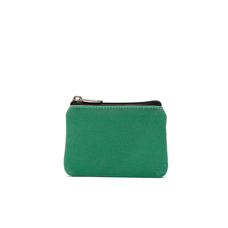DIY Plain Canvas Cotton Bag Pure Zipper Coin Key Bag Money Pocket Women Men Hand-held Coin Purse Small Wallet Kid Oasis Select apple green