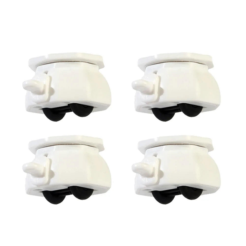 4PCS Furniture Casters Wheels with Brake Mute Wear-resistant Universal Wheel Stablize Self Adhesive Pulley Base Oasis Select White-Black Wheel