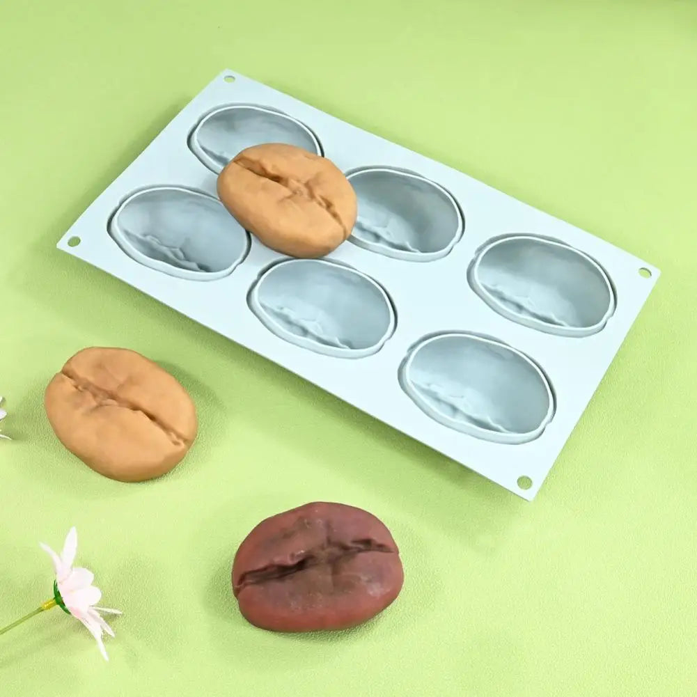 6 Cavity Nut Shaped Silicone Mold 3D Simulation Almond Pistachio Pecan Coffee Bean Mould Baking Tool for DIY Mousse Cake Pudding Oasis Select