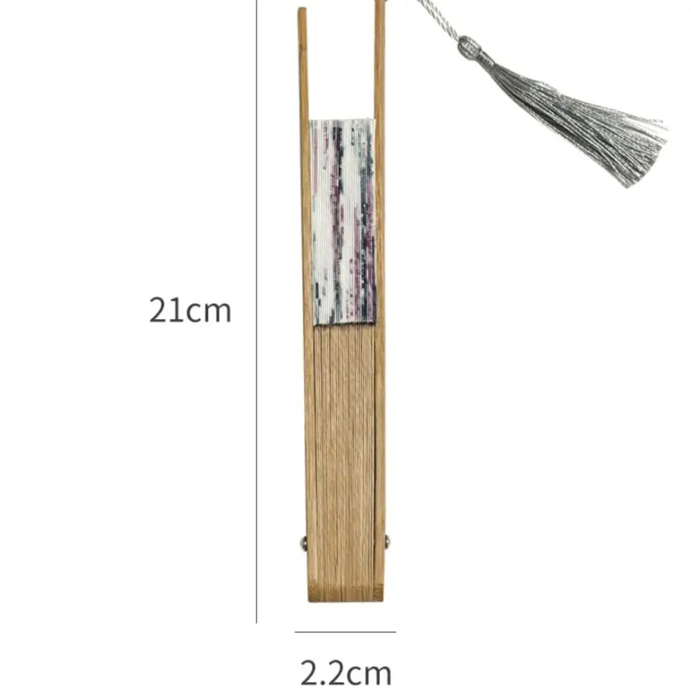 Chinese Style Hand Fold Fan Silk Bamboo Silk Flower Folding Fan Dance Props Tassel Elegent Retro Classical Dance Fan Oasis Select