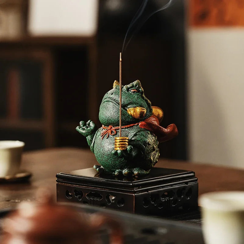 Chinese Style Golden Toad Tea Pet Decoration Boutique Tea Set Accessories Tea Table Golden Cicada Fortune Ornaments Oasis Select