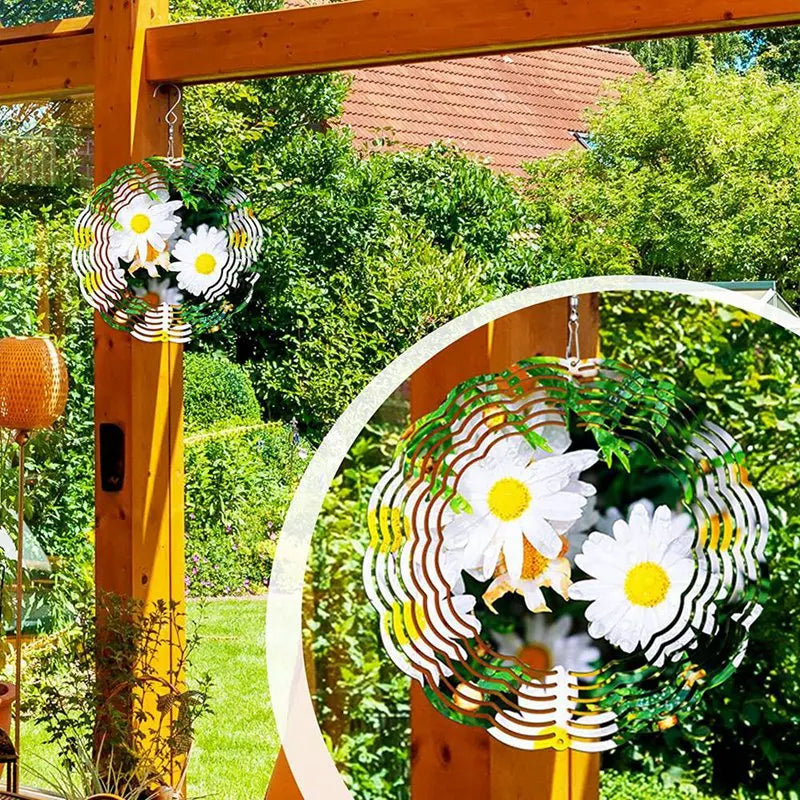 4Pack 10 Inch Sublimation Wind Spinner Blanks,Double-Sided Hanging 3D Wind Sculpture For Outdoor Garden Yard Decoration Oasis Select