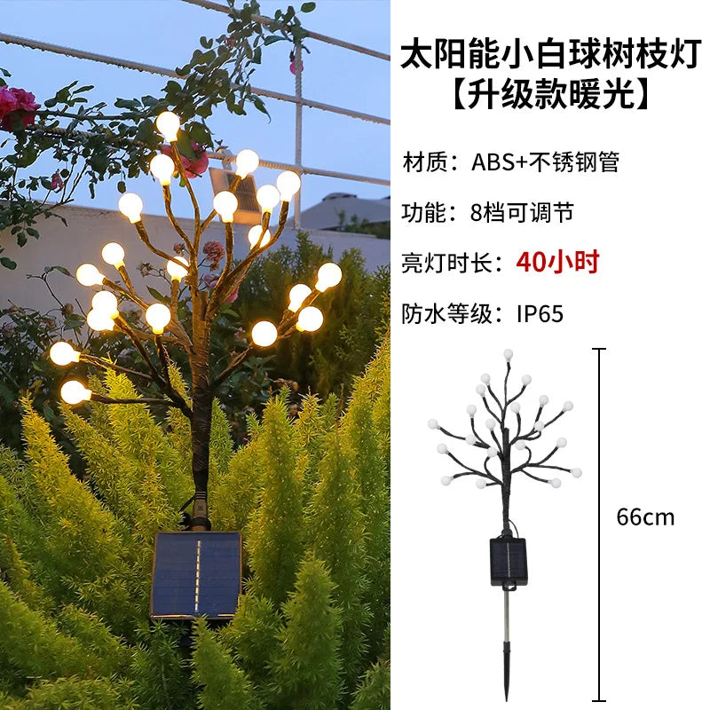 LED Solar Waterproof Round Ball Branch Light, A Cross-border Bestseller for Garden and Outdoor Lawn Ground Insert Lights Oasis Select warm light 5W