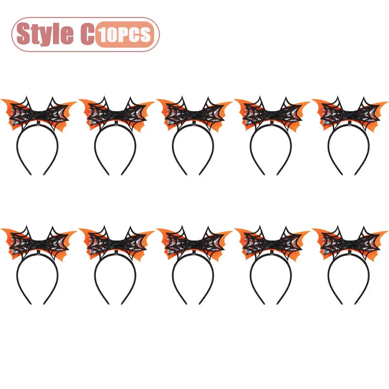 1-10PCS Witch Hat Spider Headband Halloween Party Favor Costume Masquerade Funny Hair Accessory for Women Adult Cosplay Oasis Select Style C-10PCS