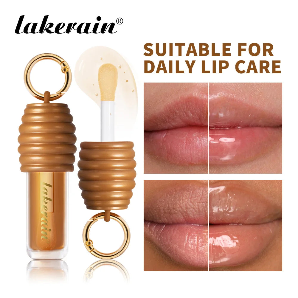 Lakerain Honey Lip Gloss Long Lasting Moisturized Glossy Texture Lightweight Non-sticky Gorgeous Glossy Finish Smooth Lip Makeup Oasis Select