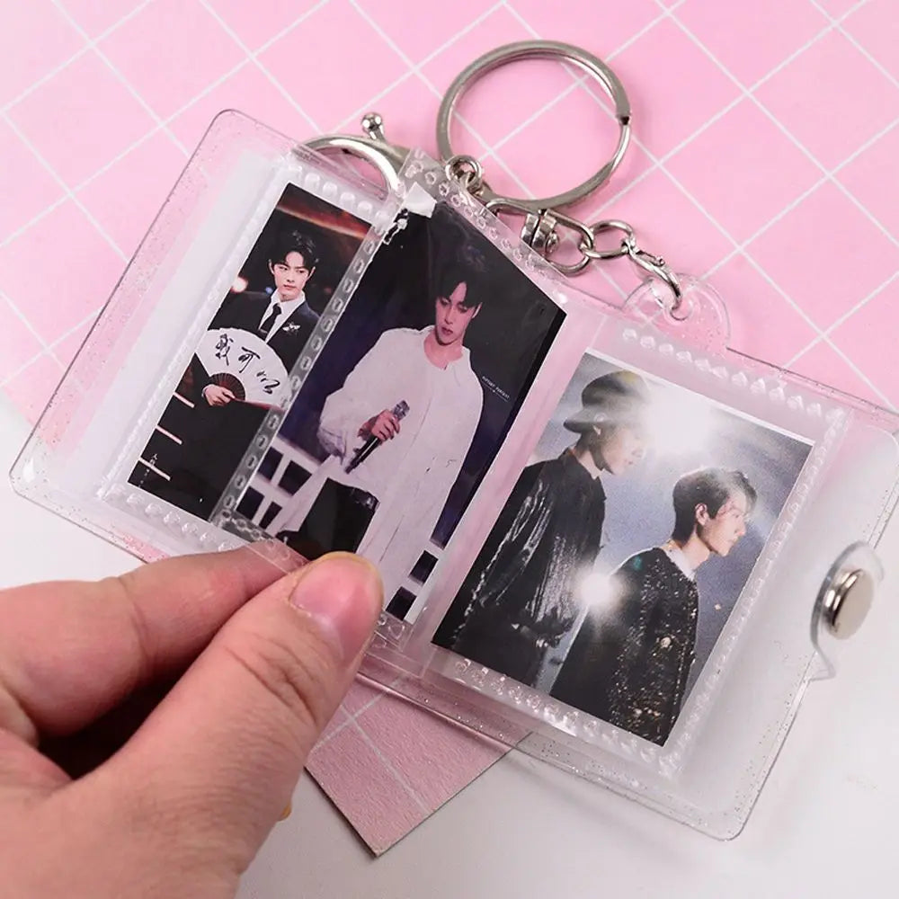 Book Albums Pendant Photo Holder Pictures Storage Card Bag Photo Album Keychain Collection Card Holder Card Book Keyring Oasis Select