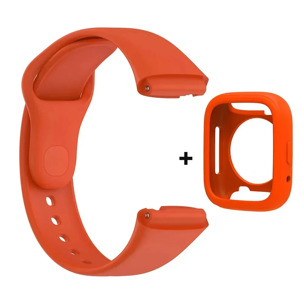 Silicone Strap & Case for Redmi Watch 3 Active / Lite Watch Strap & Case Oasis Select Orange Redmi Watch 3 Active