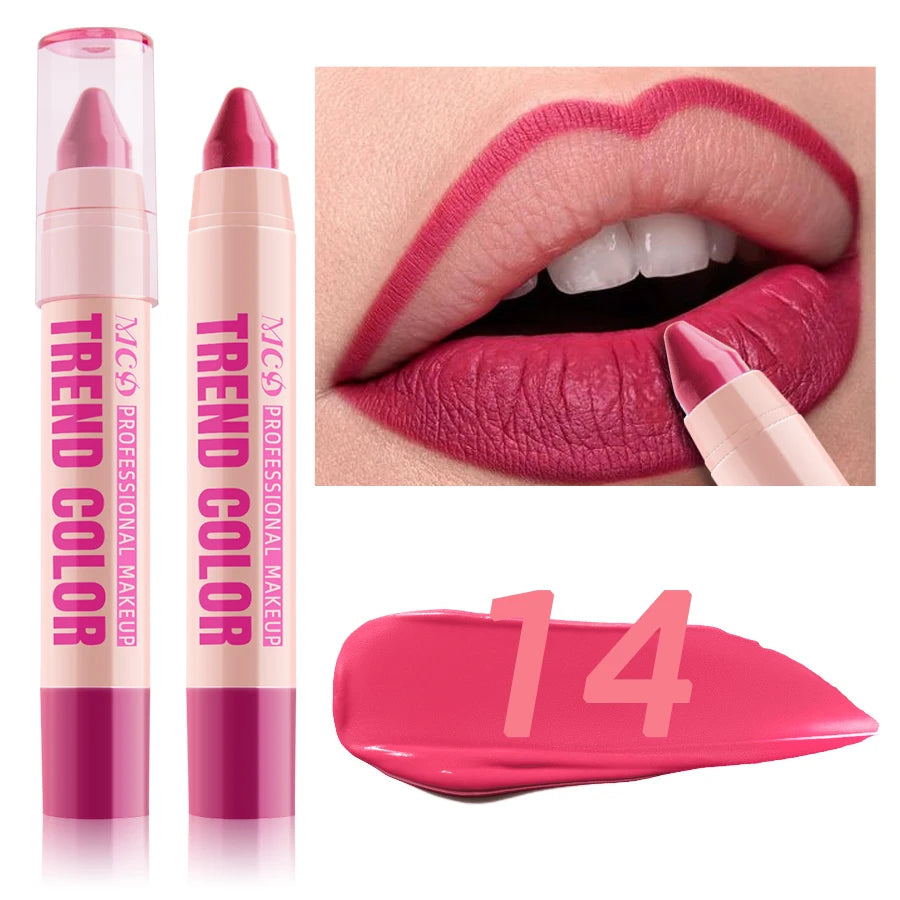 MCD 12-Color Waterproof Lip Liner Pen – Matte & Hydrating