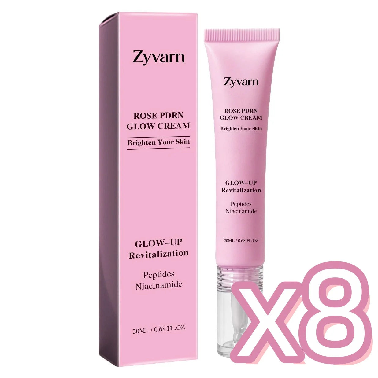 Pure Rose PDRN Glow Boost Cream Rejuvenating Long-lasting Hydration for Natural Radiant Skin Nicotinamide & Peptide Facial Cream Oasis Select 20g Boxed x 8