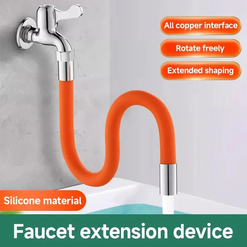 Kitchen Faucet Extension Extender Universal 360° Rotating Silicone Flexible Hose Water Tap Pipe Tube for Bathroom Wash Basin Oasis Select