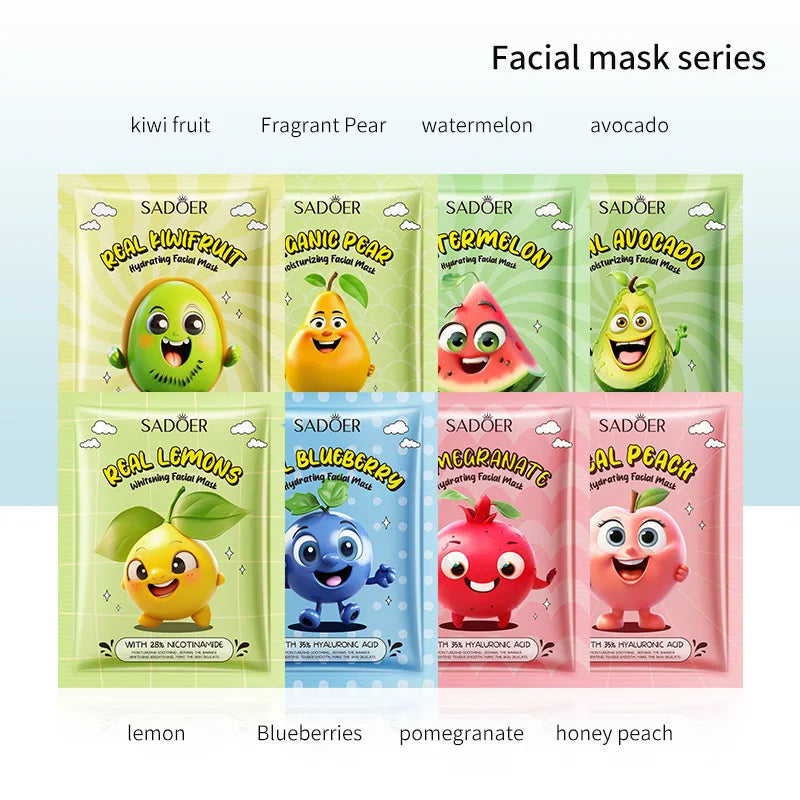 SADOER Hyaluronic Acid Collagen Face Mask – 5pc Korean Sheet Mask Korean Sheet Mask Oasis Select