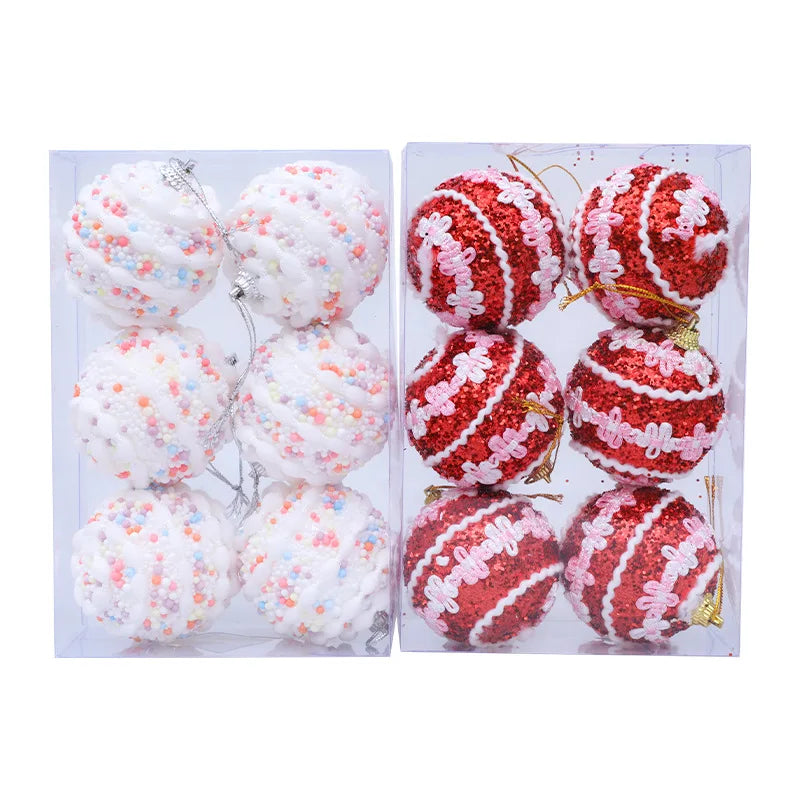 Christmas balls bubble balls Christmas tree creative decoration pendant 6cm Christmas color dots bob ball pendant Oasis Select
