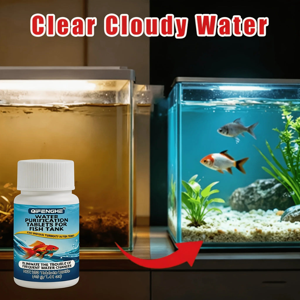 Aquarium Water Clarifier Tablets Fish Tank Cleaner Purifier Removes Cloudy Green Water Murky Dim Tank View Clarifier Oasis Select