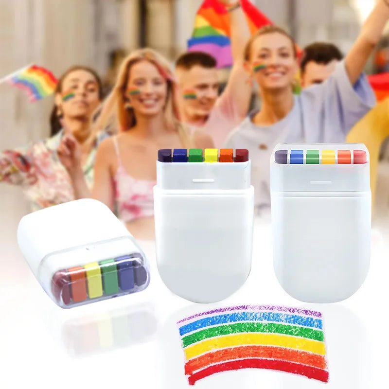 6 Colors Rainbow Crayon Paint Stick - Colorful Birthday Party Favors , Family Theme Party Supplies Gift Oasis Select