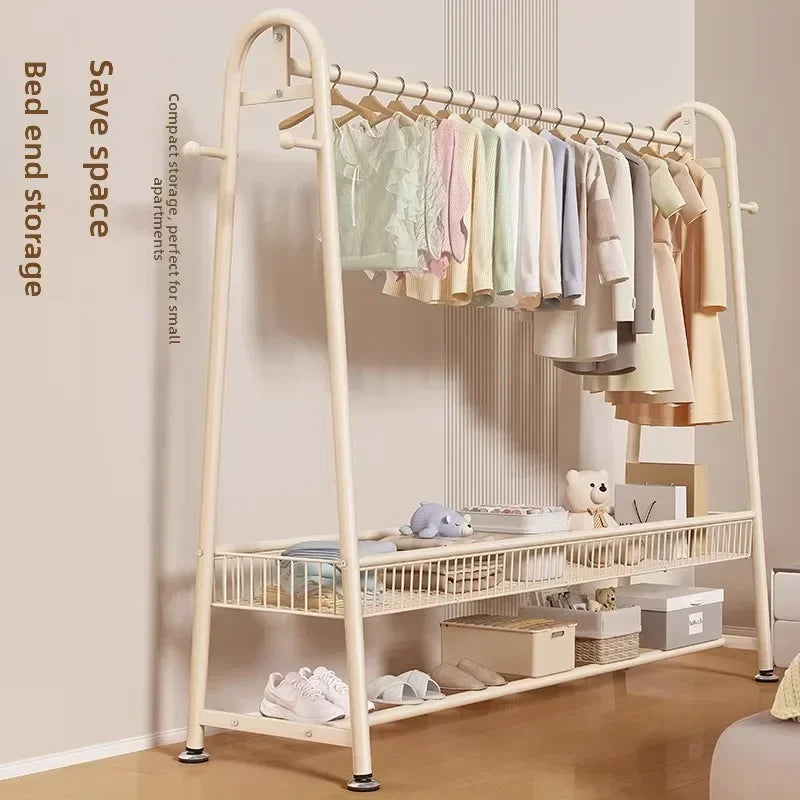 Simple Coat Rack Floor-to-ceiling Indoor Drying Rack Storage Rack Household Bedroom Floor-to-ceiling Clothes Rack Hanger Oasis Select