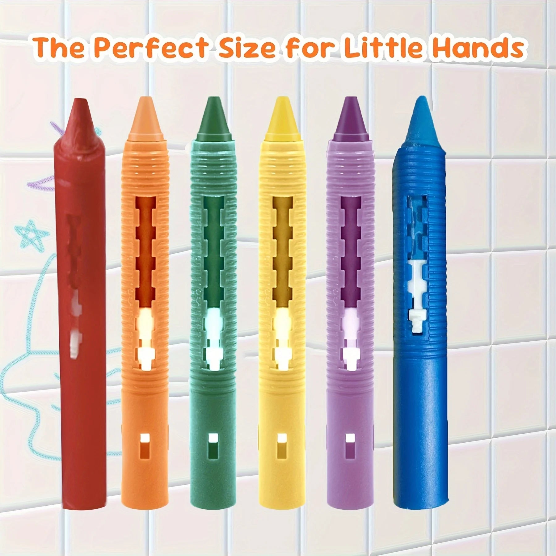 Washable Bath Crayons Set - Colorful, Easy-Clean Bathtub Markers for Youngsters, Fun Shower Art & Crafts Oasis Select