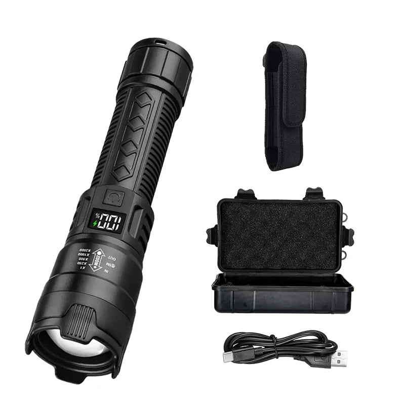 2000LM Rechargeable LED Tactical Flashlight | Zoom Torch