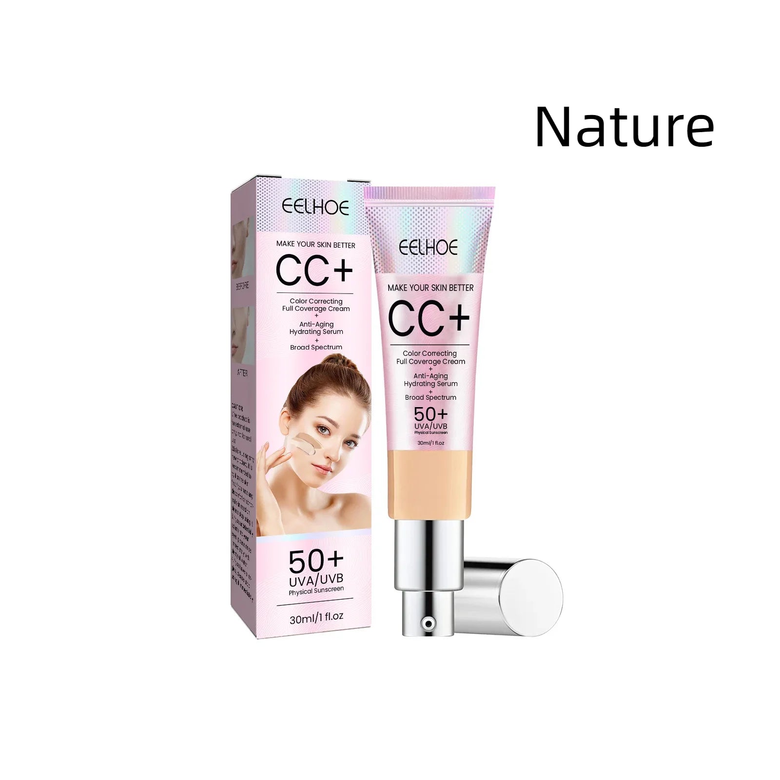 1/2/3pcs CC Cream Foundation Waterproof Brighten Moisturizing Foundation Concealer Oil-Control Long Lasting Spf 50 Makeup Oasis Select 1Pcs Medium Skin