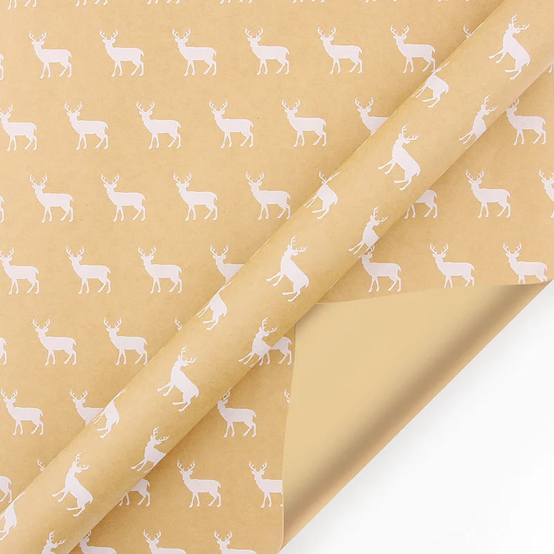 Christmas Gift Wrapping Paper with Snowflake Tree Pattern Paper Roll 16.9"x590" Eco-Friendly Paper Material for Holiday Presents Oasis Select Reindeer