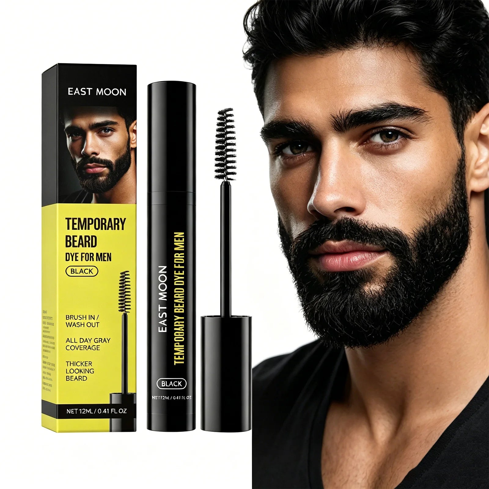Natural Black Beard Dye for Men Moustache Filler Waterproof Shaping Nourishing Portable Pernmanent Coloring Beard Dyeing Pen Oasis Select