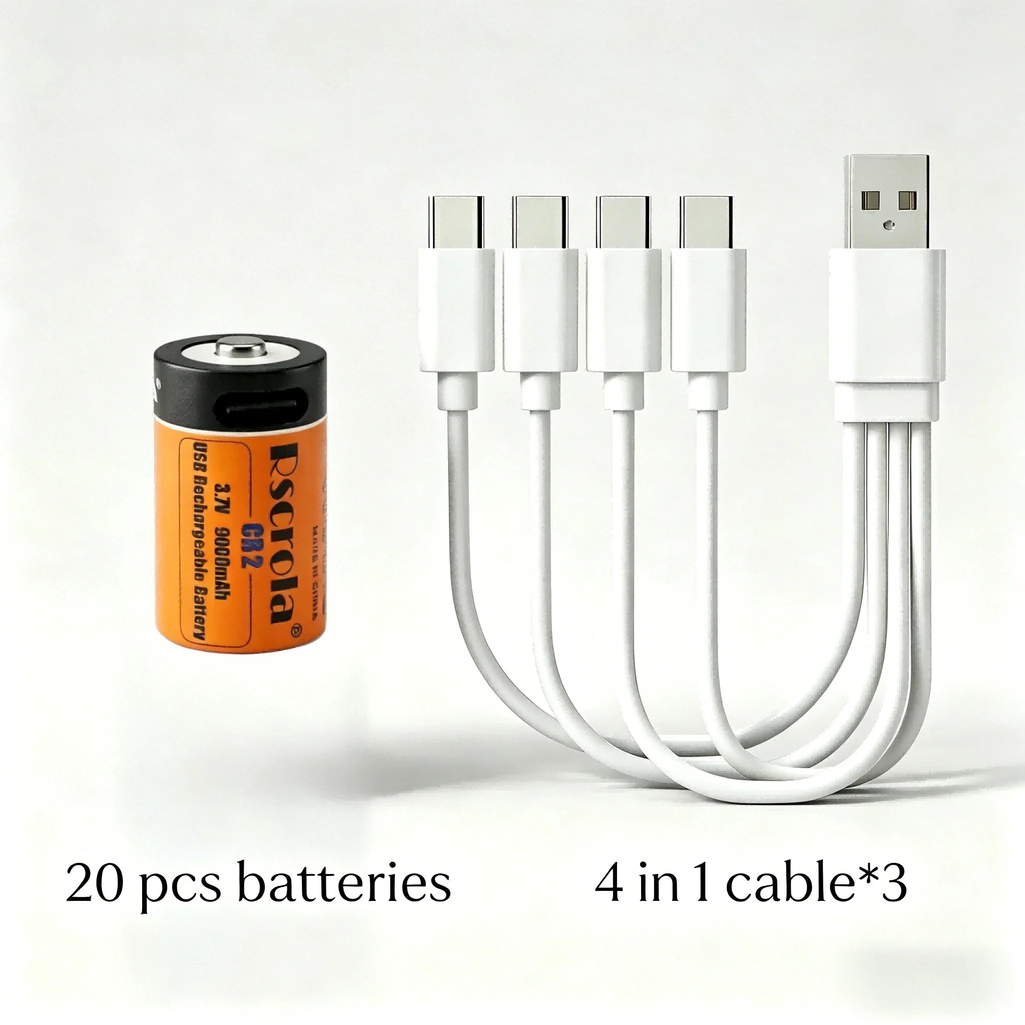 CR2 USB-C Rechargeable Battery 3.7V 9000mAh Li-ion High Capacity Battery for Camera Flashlight Sensor Security Devices Camera Oasis Select 3.7 V 20 pcs batteries
