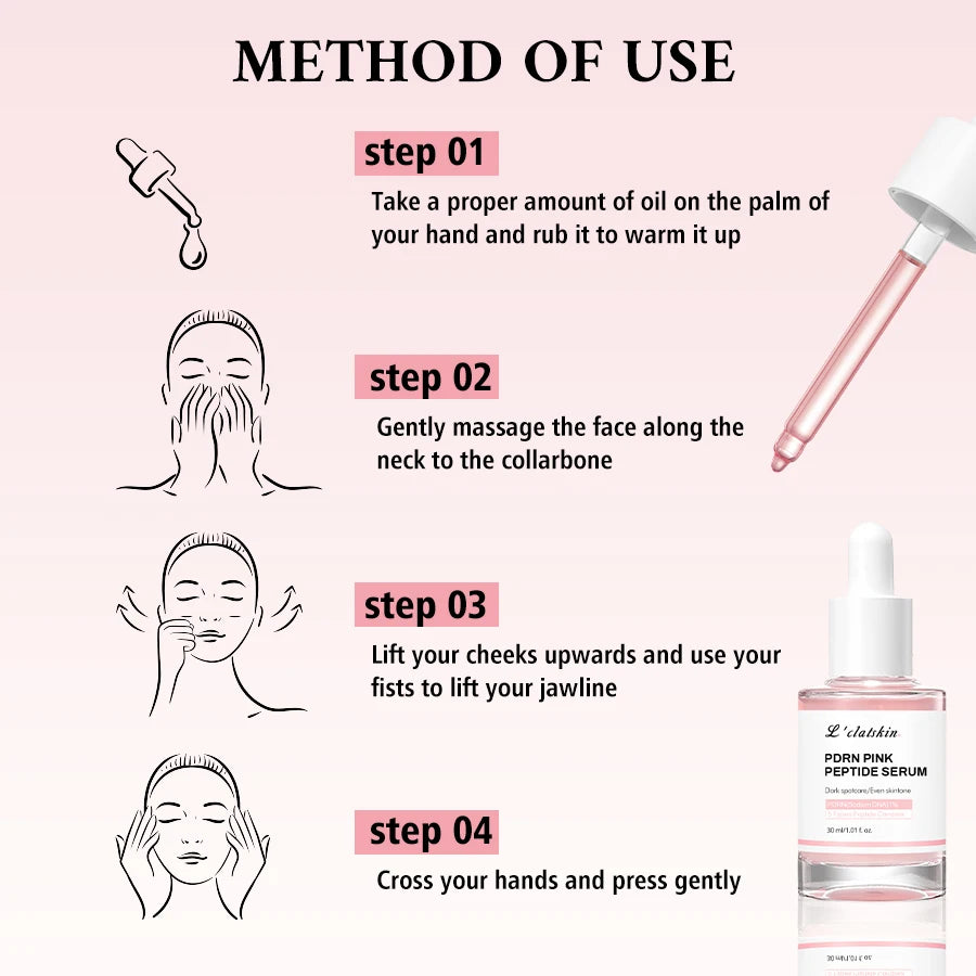 PDRN Pink Peptide Essence, Pink Glow Essence, Niacinamide, Moisturizing and Firming, Uneven Skin Tone, Skin Care Products Oasis Select