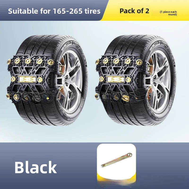 Winter Tire Snow Chains for Cars, SUVs, and Off-Road Vehicles - TPU Material, No Tire Damage, Ice Breaking & Off-Road Rescue Cha Oasis Select 2PCS