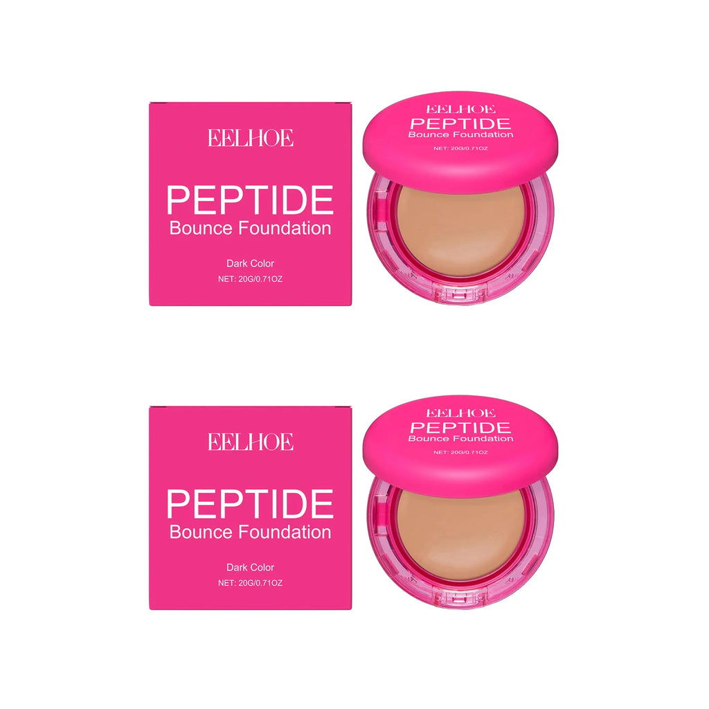 Peptide Bounce Balm Foundation Lasting Full Coverage Concealer Covers Spot Blemishes Brightening Oil Control Makeup Base Cream Oasis Select 2Pcs x Dark Skin