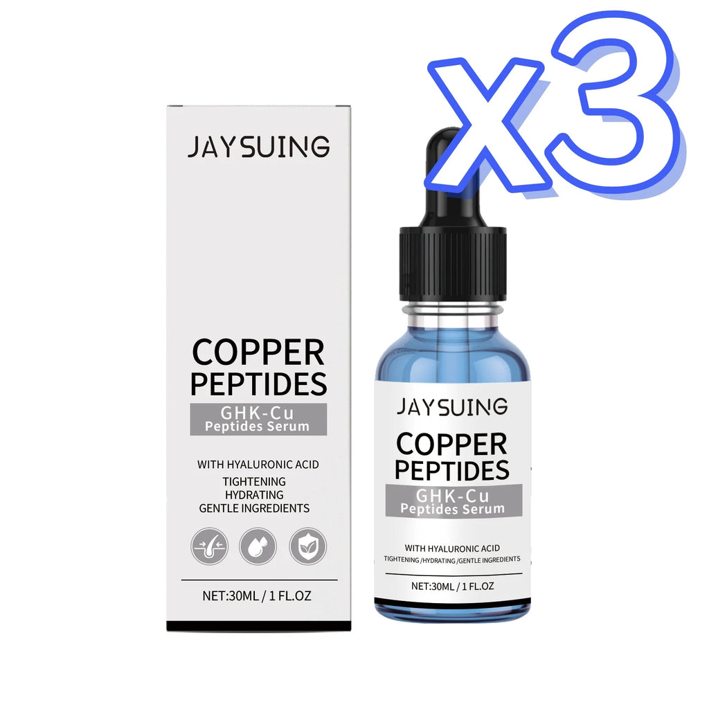 Copper Peptide Face Serum Repair Skin Firming Facial Loosen Skin Brighten Dullness Deeply Hydrate Hyaluronic Acid Face Essence Oasis Select 30ml Boxed x 3