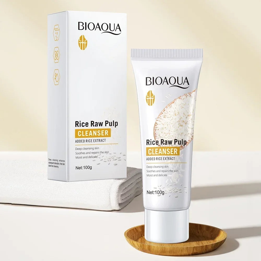 BIOAOUA Rice Cleanser Raw Pulp Oil Control Moisturizing Deep Cleaning Care Skin 100g Oasis Select