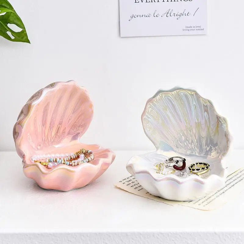 Light Luxury Home Key Storage Shell Ceramic Soap Box Draining High-end Bathroom Creative Washbasin and Storage Rack jewelry rack Oasis Select