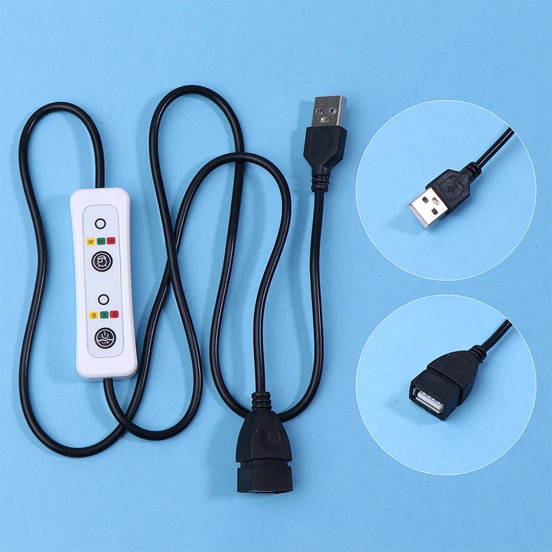 3-Timing 0.5h/1.5h/3h 3-Speed Controller For USB Ceiling Fan LED Lamp Power Extension Switch Cable Oasis Select