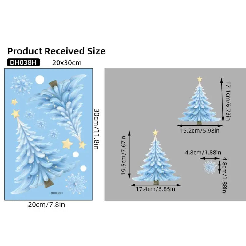 Christmas Window Static Clings – Snowman, Santa & Snowflake