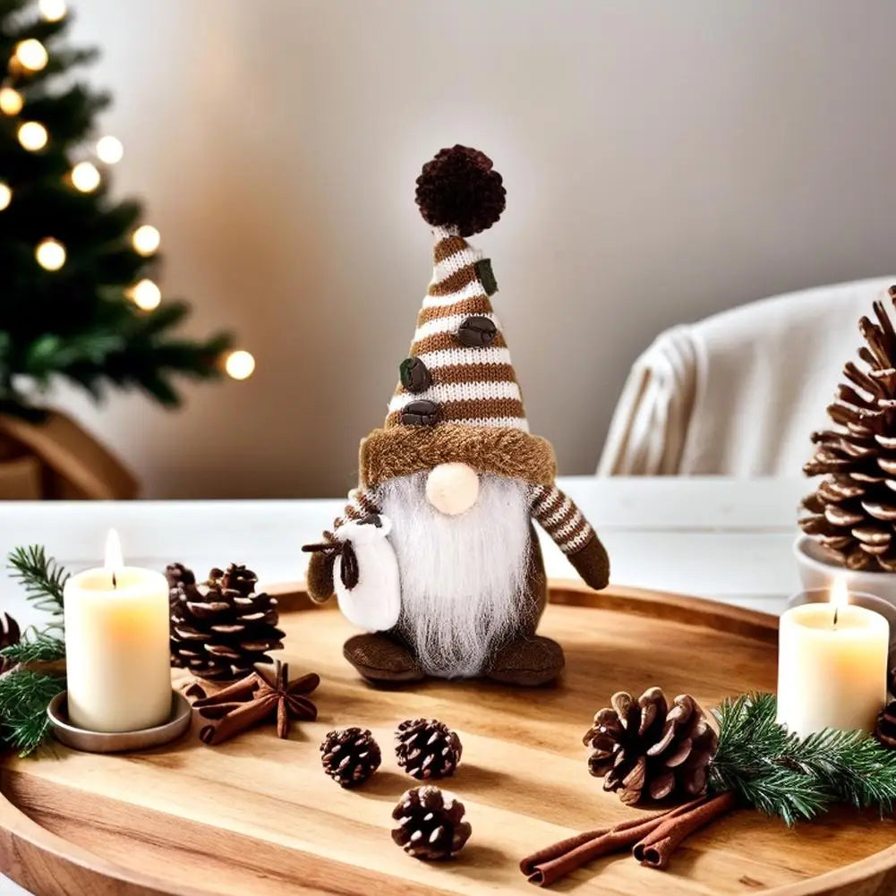Coffee Gnome Plush Figurine | Cute Faceless Stuffed Doll Decor