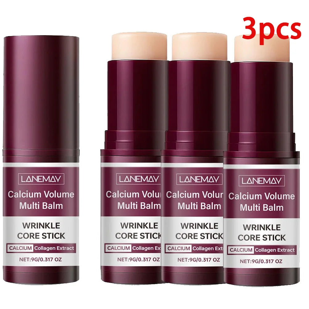 Collagen Multi Balm Stick Calcium For Face Neck Wrinkle Bounce Moisturizing Balm Non-Greasy Elasticity Glow Skin Care Cream Oasis Select 9gX3