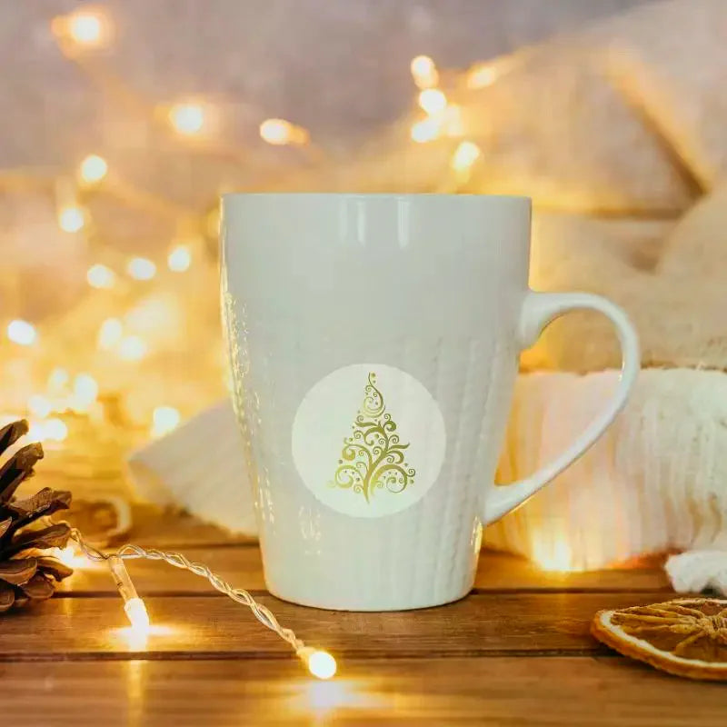 Golden Foil Christmas Stickers 500pcs, Transparent Xmas Tree Sealing Labels for Invitations Cards Gifts Envelopes Decoration Oasis Select