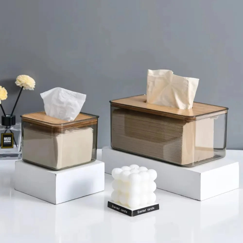 Simple Rectangular Clear Tissue Box Square Paper Box Living Table Tissue Box Paper Storage Tools Tissue Holder Oasis Select