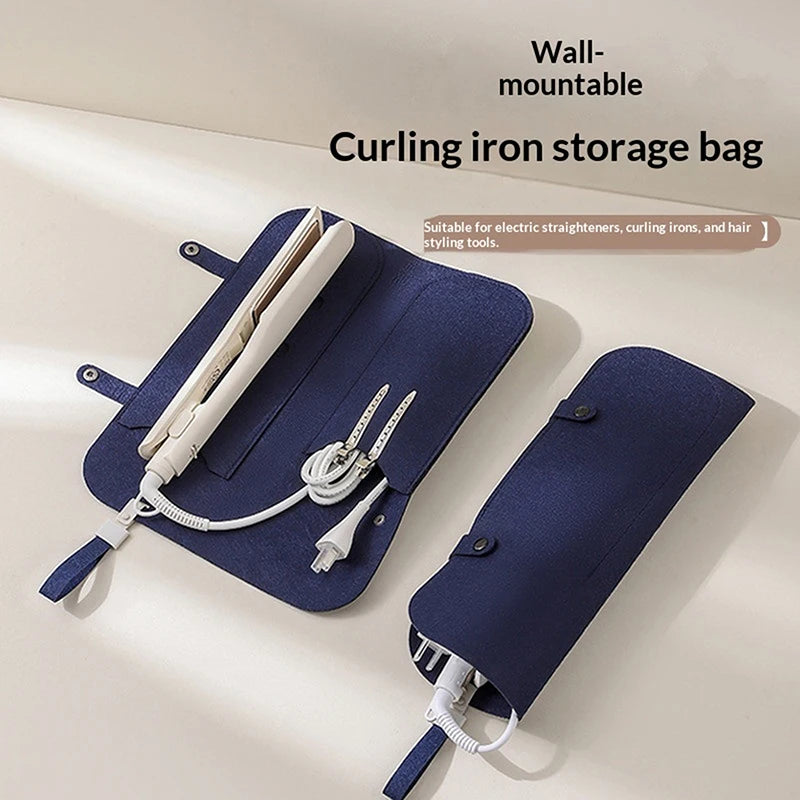 SU Hair Curling Iron Storage Bag Travel Felt Hair Straightener Storage Bag Flat Iron Organizer Pouch Curling Iron Insulation Mat Oasis Select