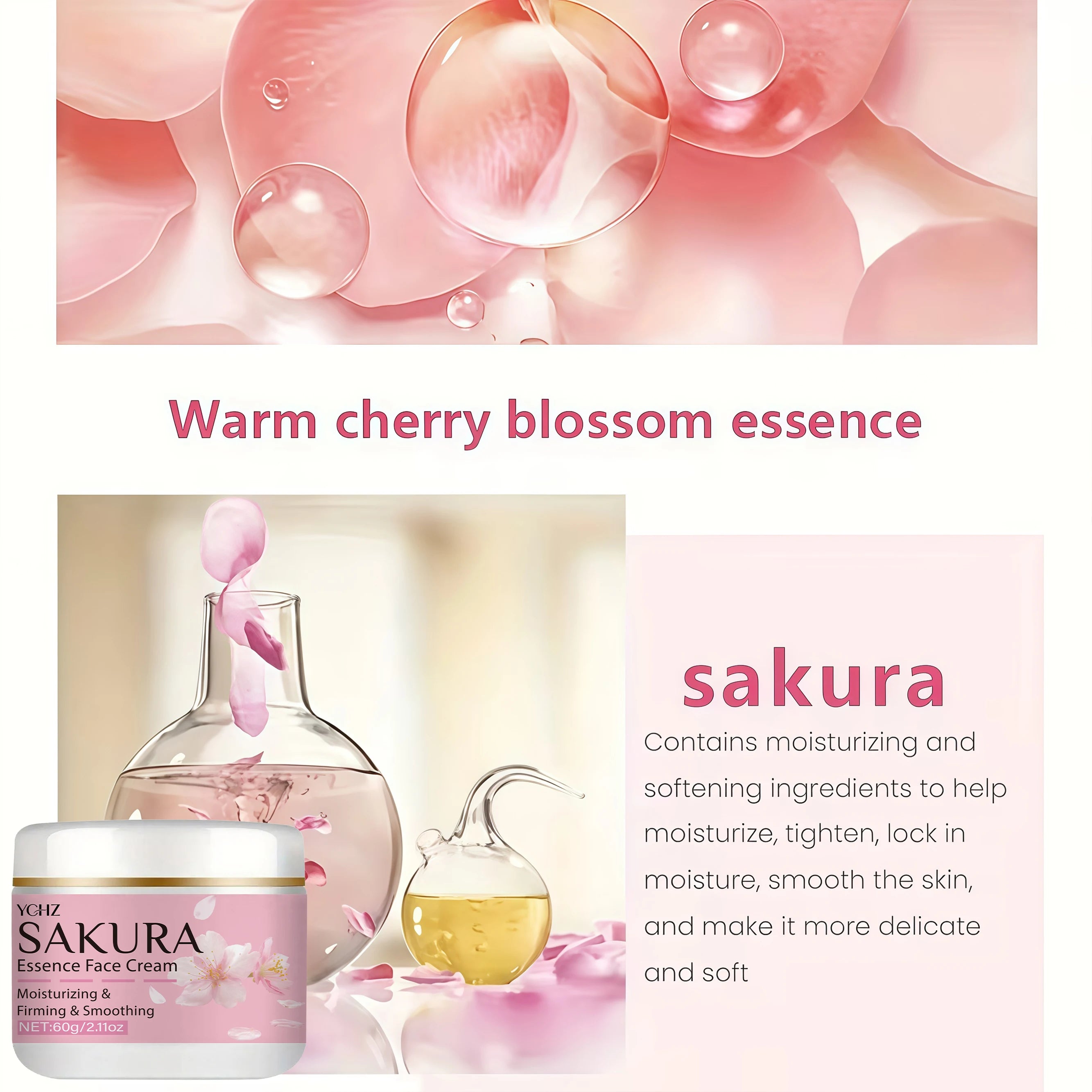 YCHZ Sakura Facial Cream – Moisturizing & Firming | 60g