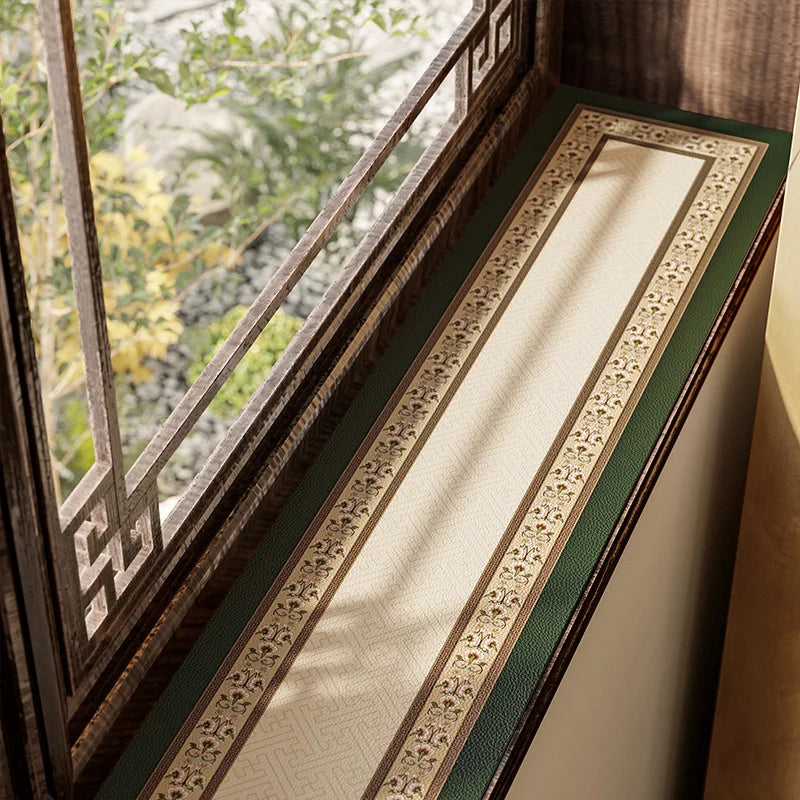Window sill mat Window edge leather protective mat Sun protection waterproof dust Chinese bay window mat Oasis Select Burgundy 15cm x 200cm