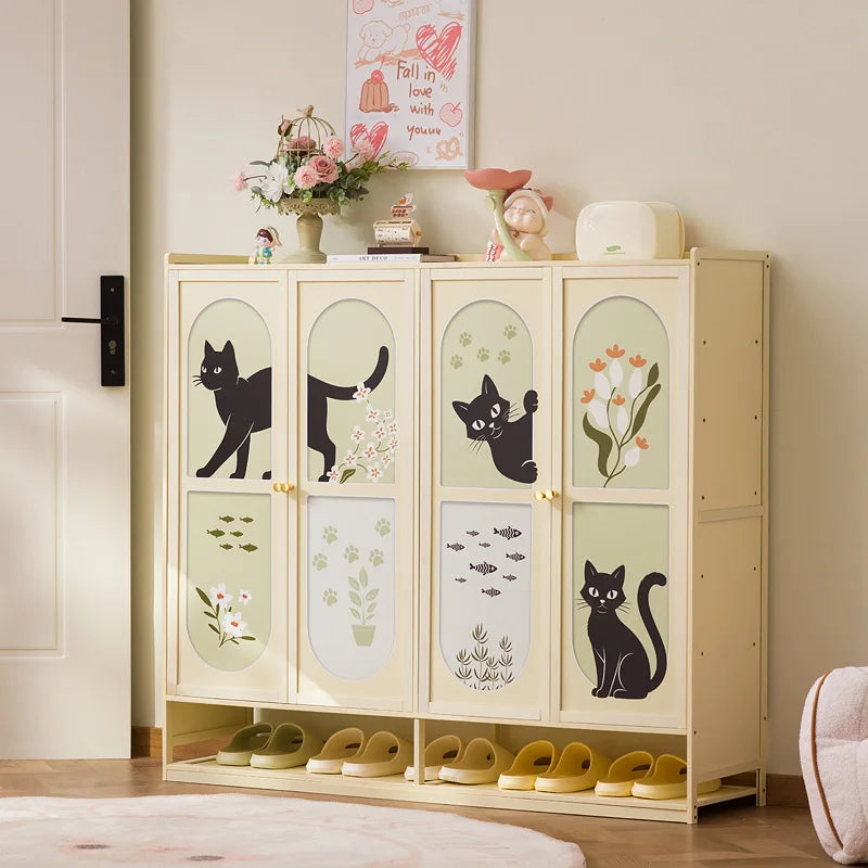 Cat shoe cabinet, multi-layer entry shoe rack at the door of the home, large capacity storage storage cabinet, small narrow Oasis Select