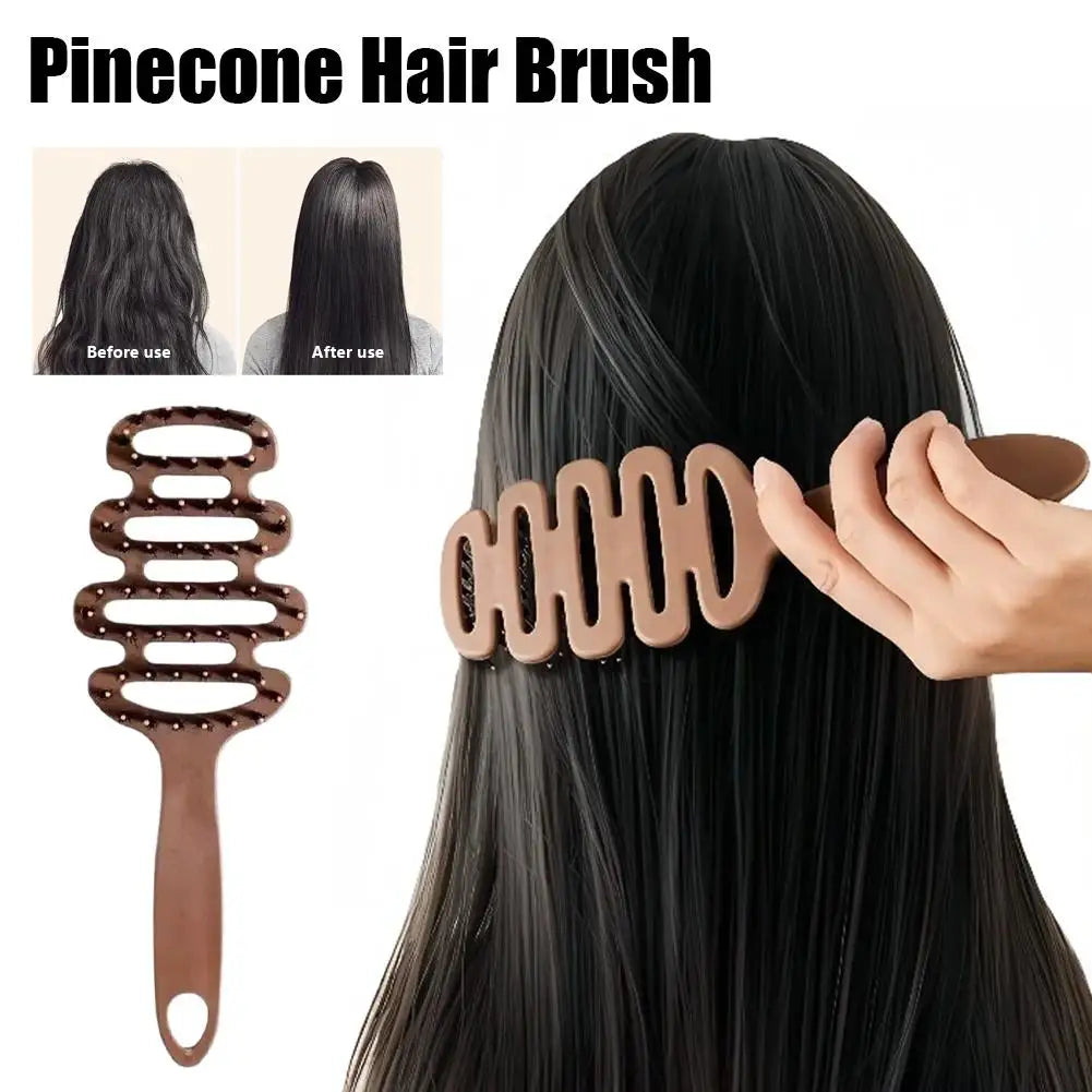 Pinecone Hair Brush – Anti-Tangle, Scalp Massage & Blow Dry