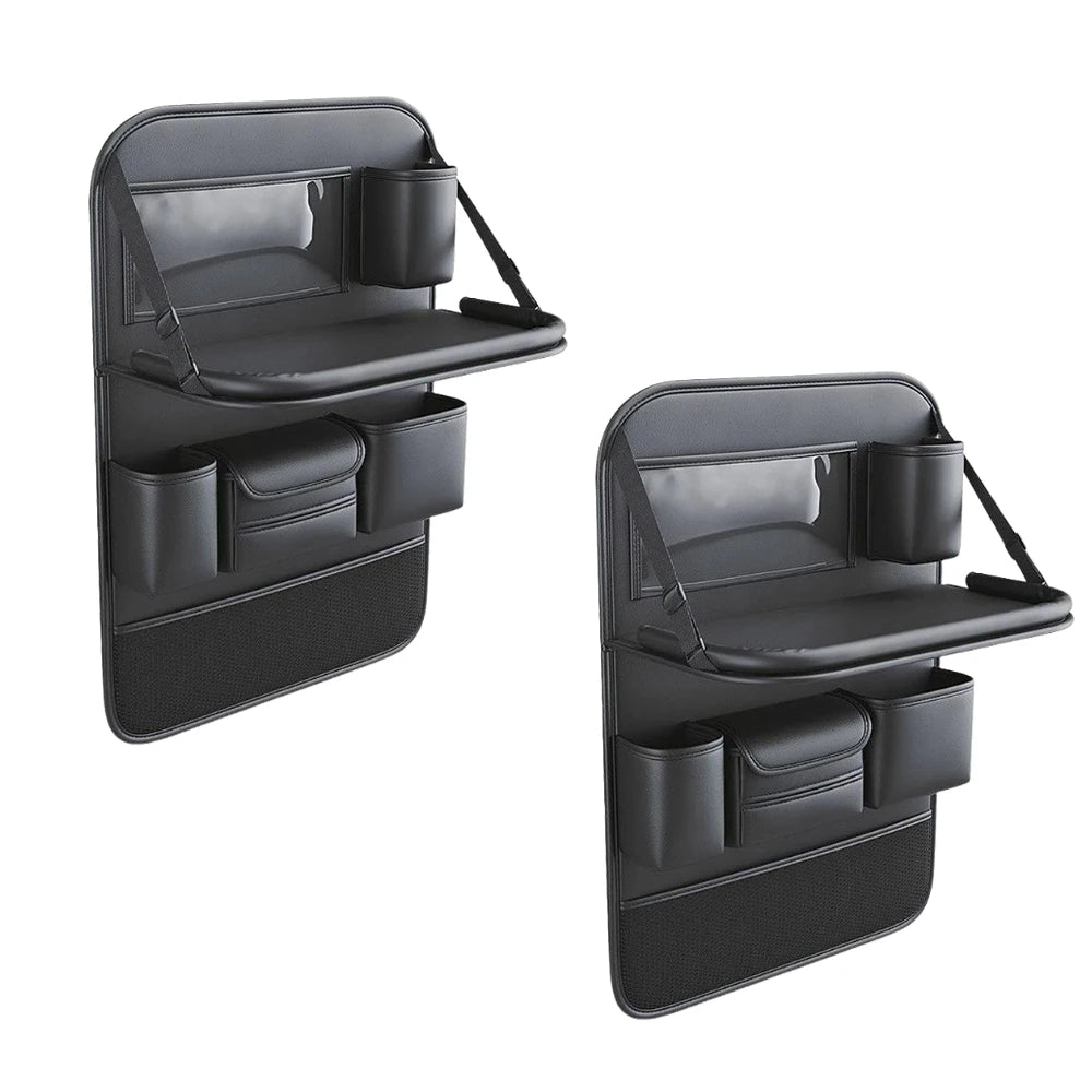 Multifunctional Car Backseat Organizer - 6 Pocket Storage Bag For Tissue Cup Umbrella Storage, Foldable Table Tray For iPad Oasis Select Storage Bag X 2