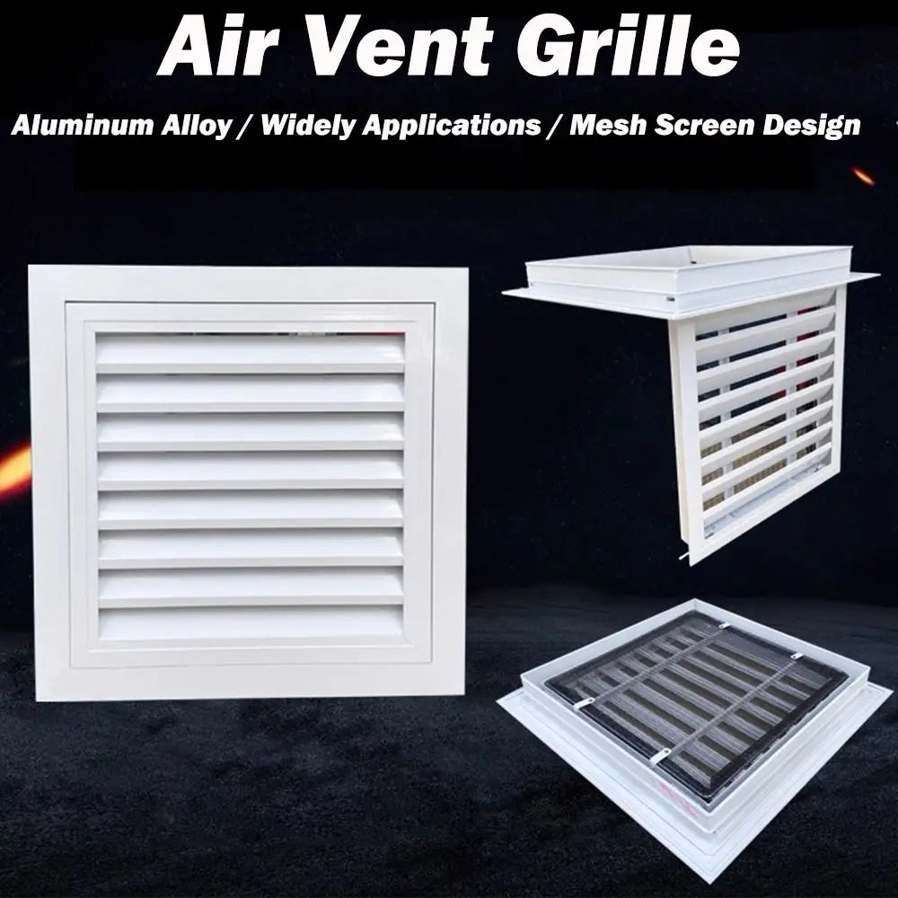 New Aluminum Alloy Air Vent Grille Square White Return Air Grill With Mesh Ventilation Grille Exterior Walls Oasis Select