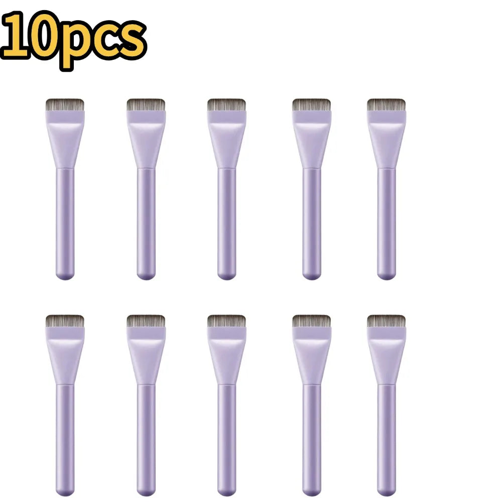 Flat-head Foundation Brush Professional Ultra-thin Brush Head Traceless Makeup Brush Brush Cosmetic Tools Oasis Select purple-10pcs