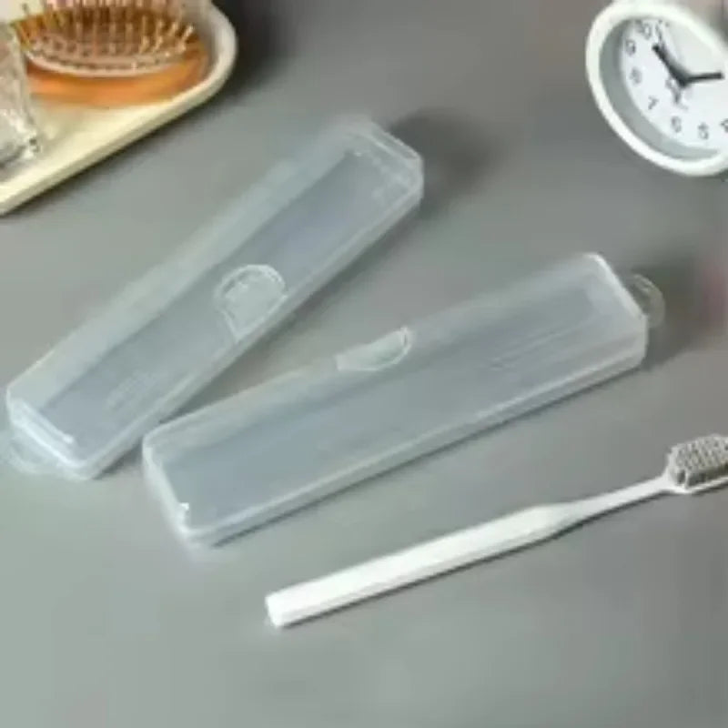 Toothbrush Box Transparent Organizer Case Travel Portable Toothbrush Holder Plastic Toothpaste Box Storage Container Oasis Select