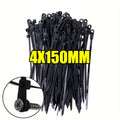500-100PCS Screw Hole Cable Ties Reusable Fixed Nylon Cable Ties Self-locking Cord Ties Straps Fastening Loop Office Organizer Oasis Select black 500 PCS