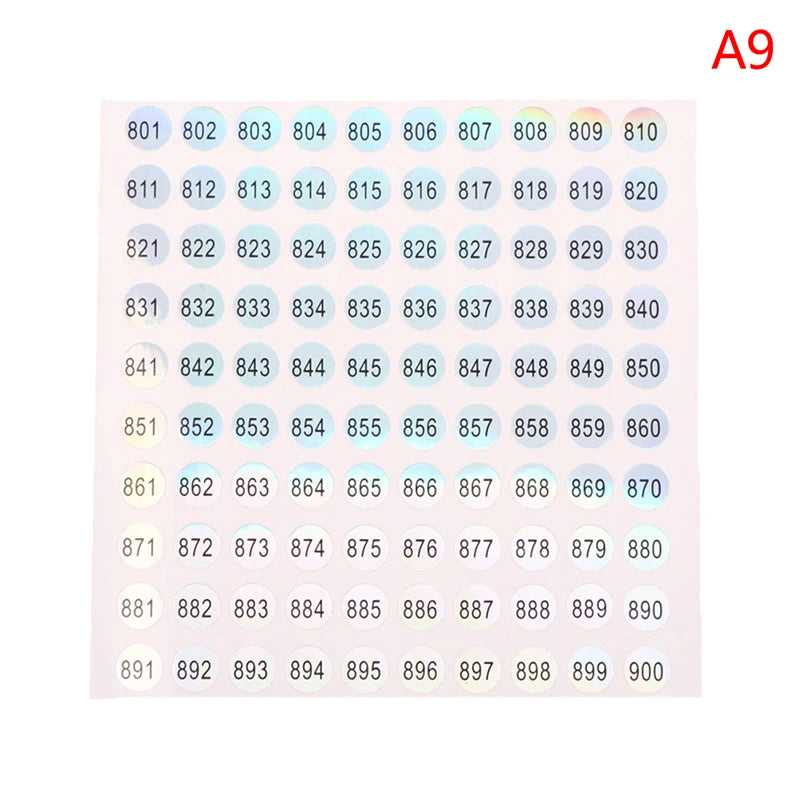 Waterproof Laser Number Stickers 1–1000 | Nail Polish Labels