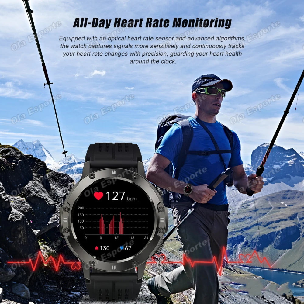 Ola Esporte Military Smartwatch | AMOLED, BT Call, 100+ Sports
