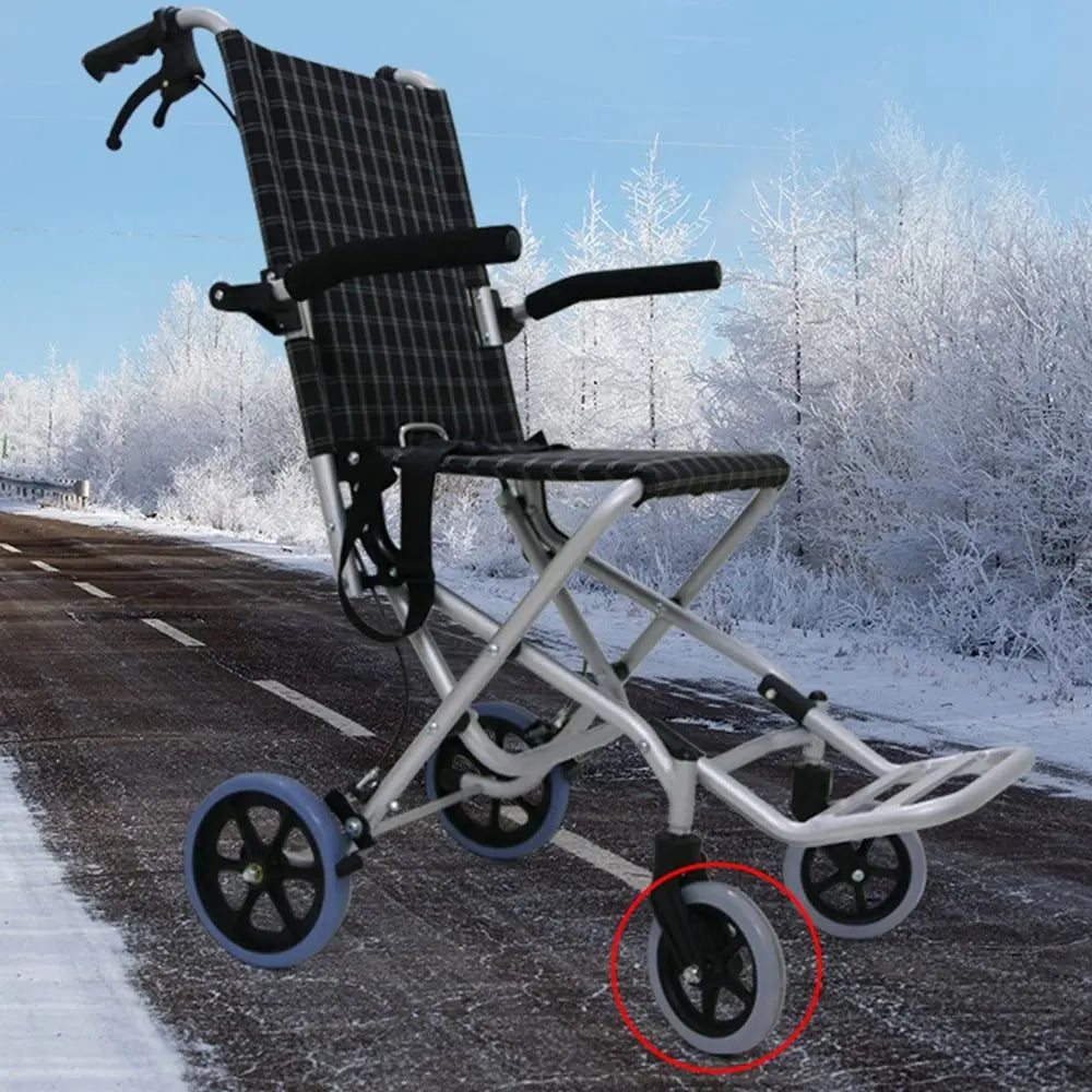 5 Inch Wheelchair Front Castor Durable Anti Slip Shopping Cart Wheels Replacement Solid Tire Wheel Travelling Trolley Caster Oasis Select